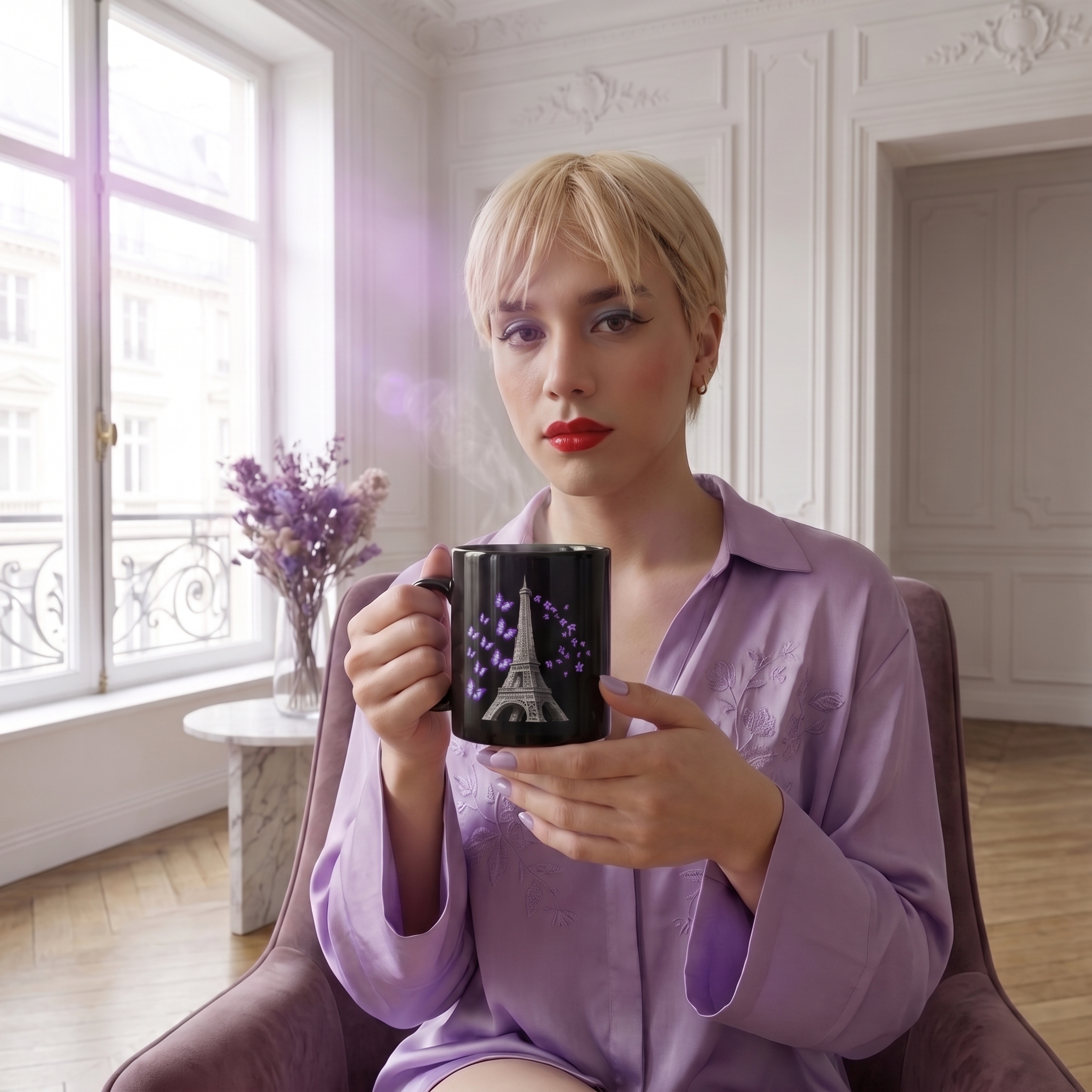 tsgabrielle® • Paryż - Wieża Eiffla • Błyszczący Kubek • Czarny • Ceramika • 2 Rozmiary - View 12