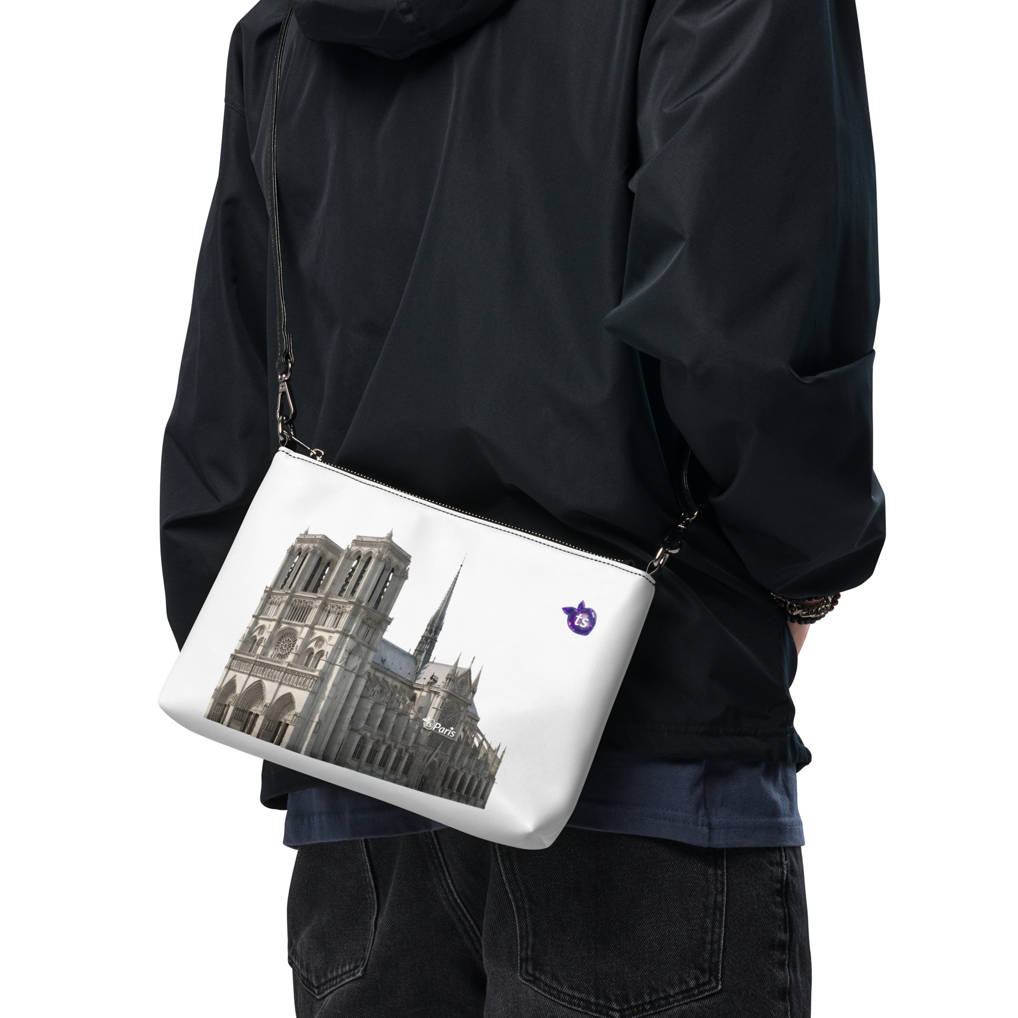 tsgabrielle® • Paris - Notre-Dame Cathedral • Torba crossbody • Biały • 11″ × 8″ - View 7