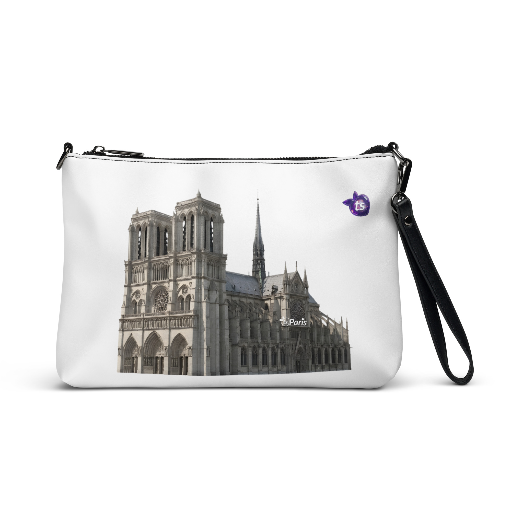 tsgabrielle® • Paris - Notre-Dame Cathedral • Torba crossbody • Biały • 11″ × 8″