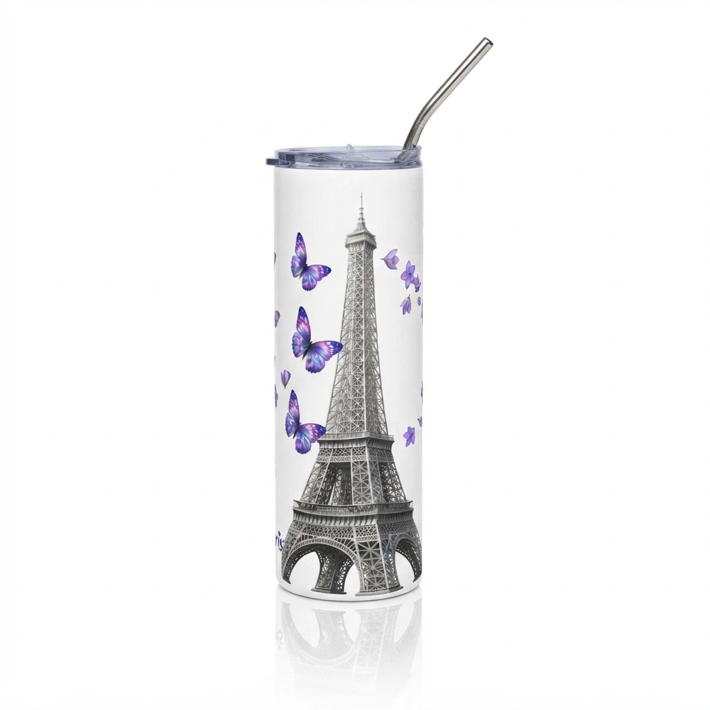 tsgabrielle® • Paris - La Tour Eiffel • kubek termiczny • Stainless Steel • bialy • 20 oz