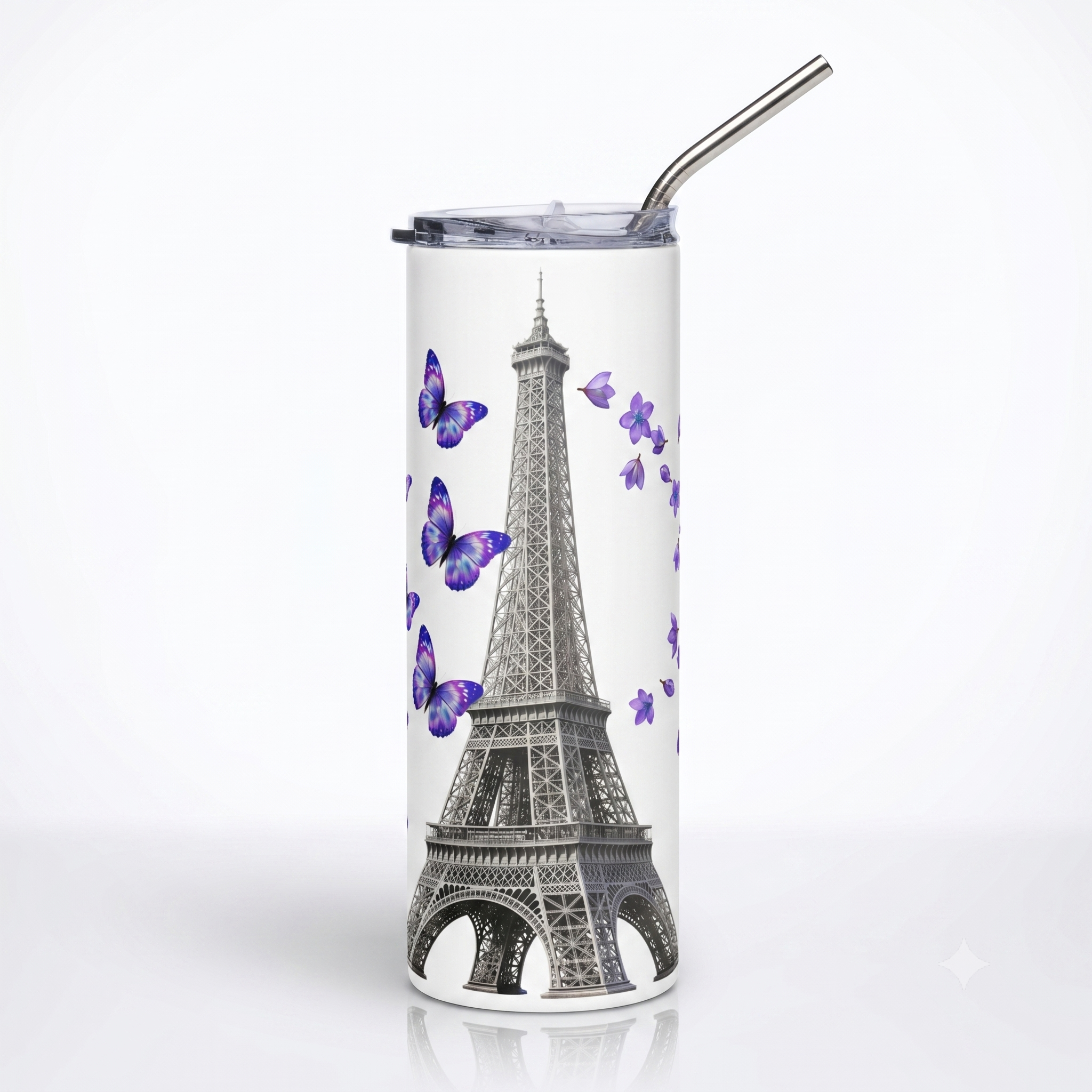 tsgabrielle® • Paris - La Tour Eiffel • kubek termiczny • Stainless Steel • bialy • 20 oz