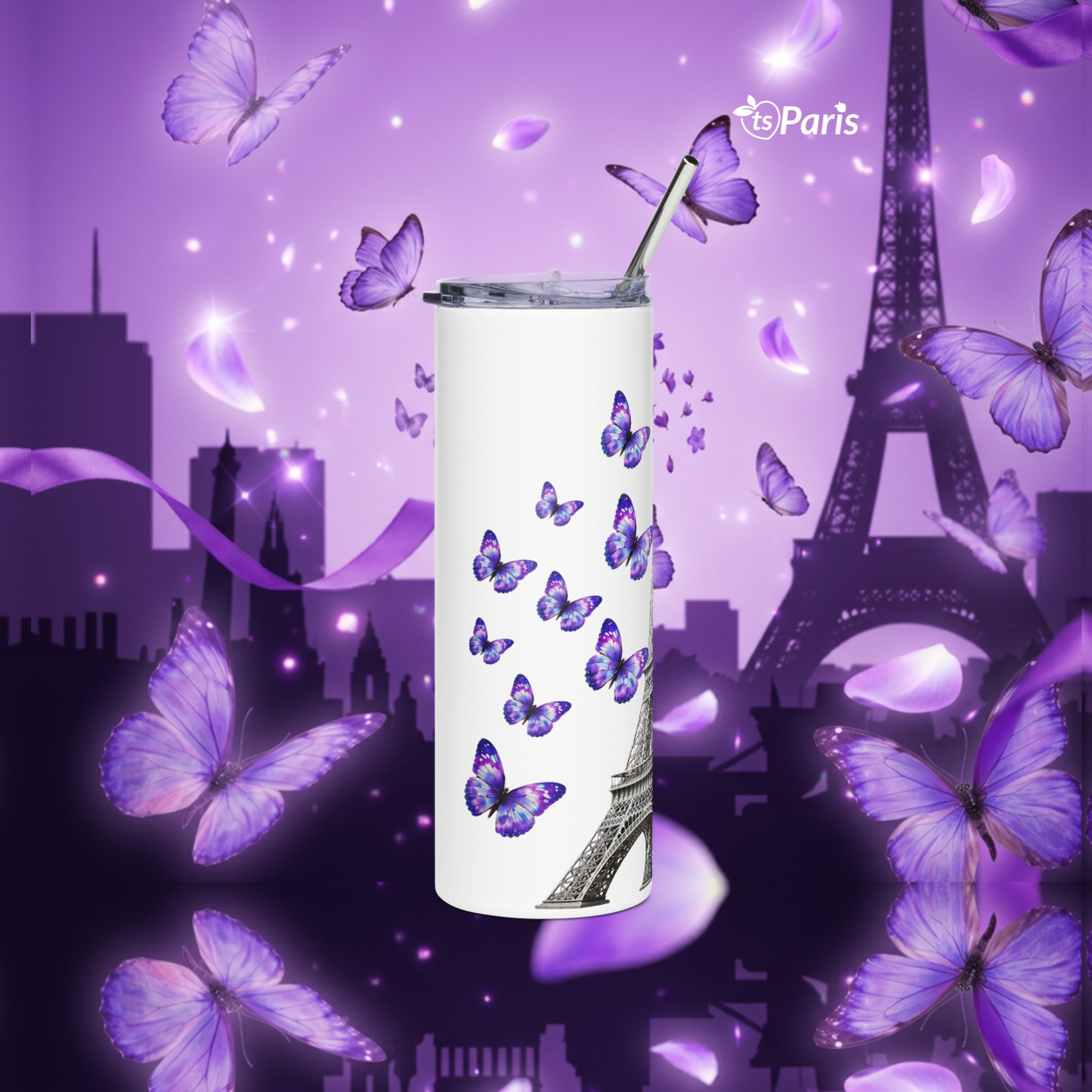 tsgabrielle® • Dom i Dekoracje • Paryż - Wieża Eiffla • Kubek • stal nierdzewna • biały • 20 oz - White - View 12