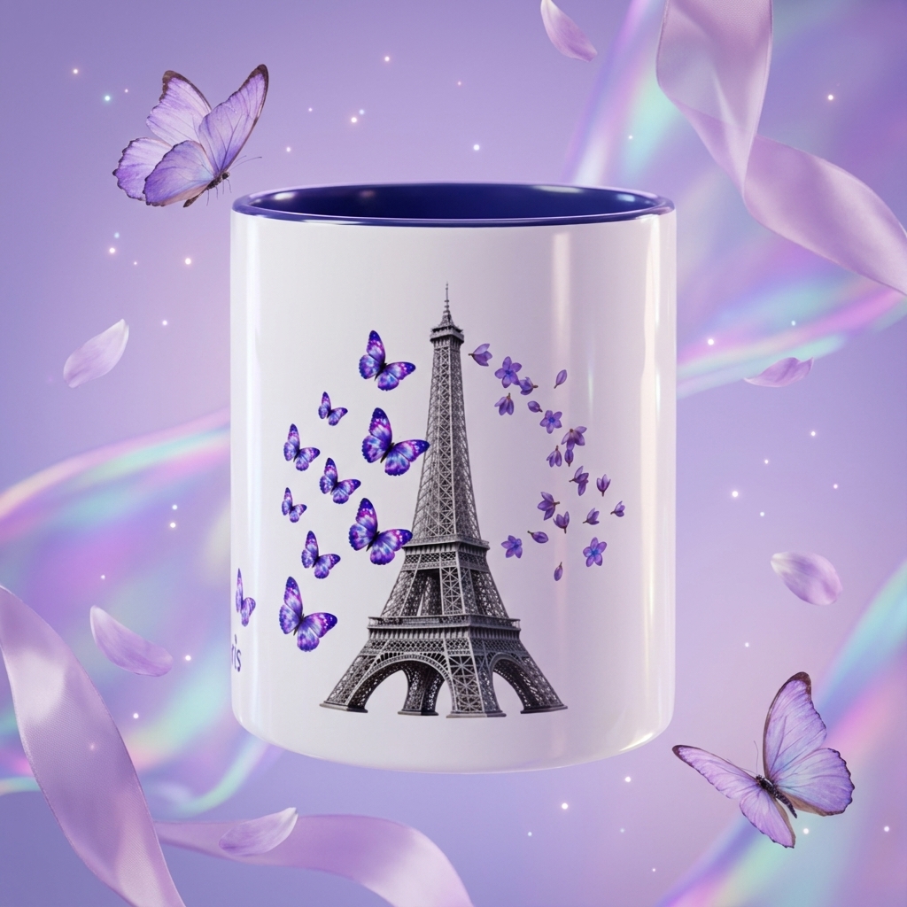 tsgabrielle® • Paris - La Tour Eiffel • Kubek z kolorowym wnętrzem • Ceramika • 11 oz - View 6