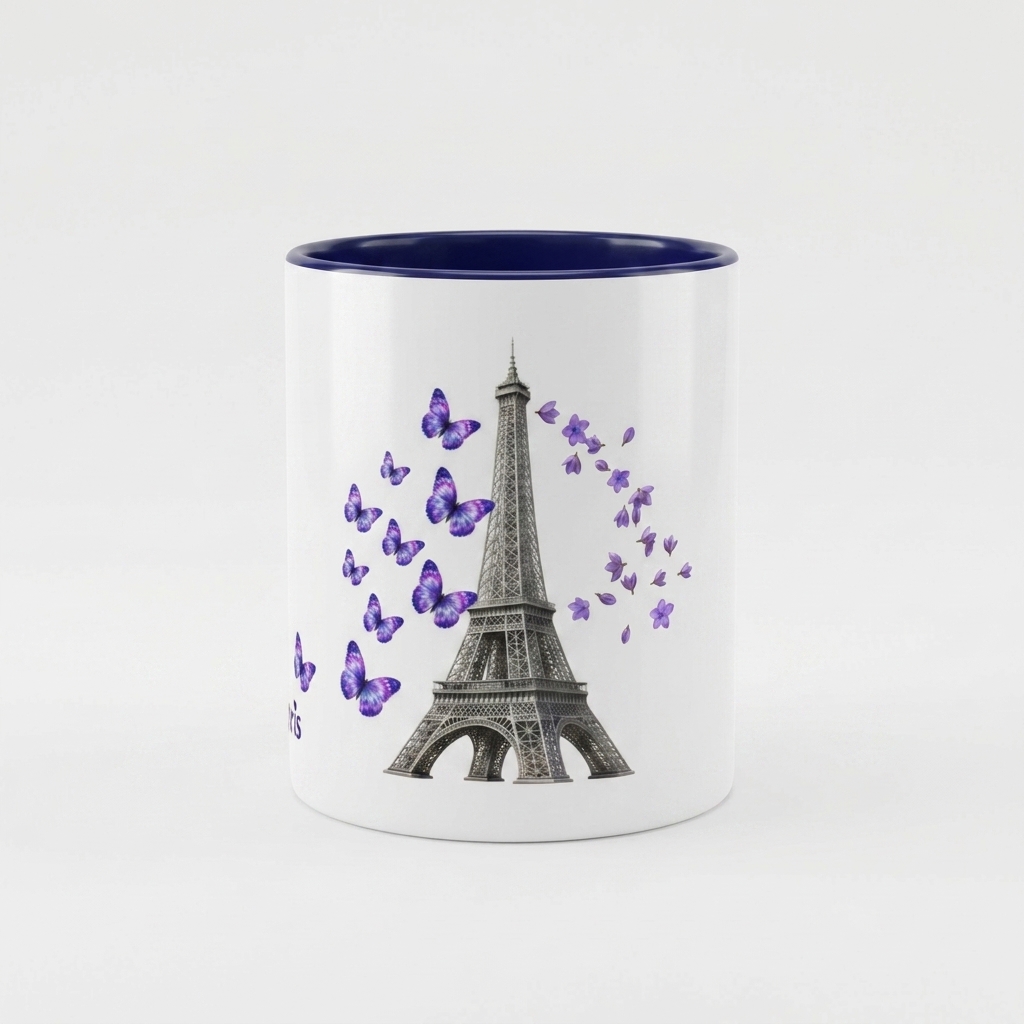 tsgabrielle® • Paris - La Tour Eiffel • Kubek z kolorowym wnętrzem • Ceramika • 11 oz