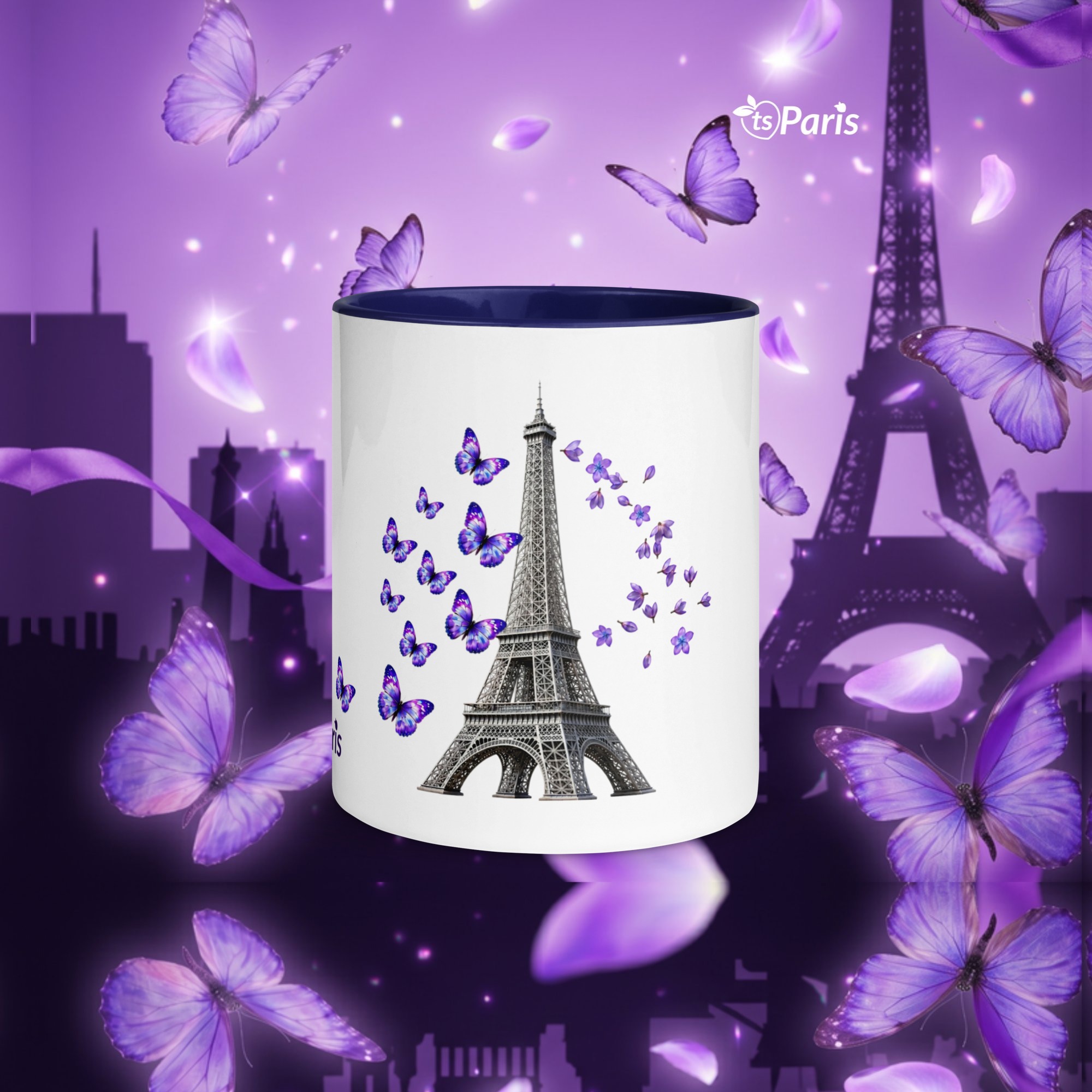 tsgabrielle® • Paris - La Tour Eiffel • Kubek z kolorowym wnętrzem • Ceramika • 11 oz - Dark Blue - View 10
