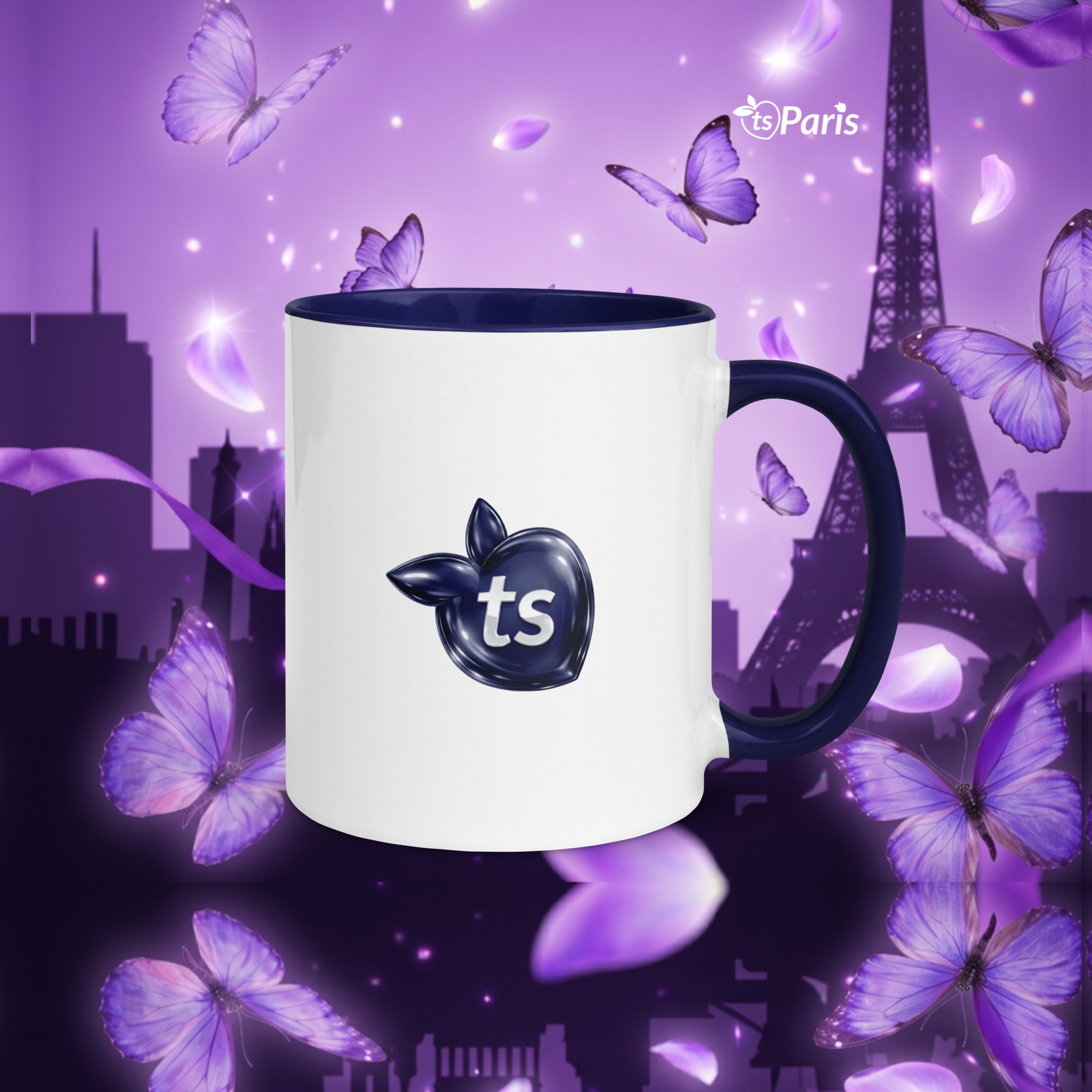 tsgabrielle® • Paris - La Tour Eiffel • Kubek z kolorowym wnętrzem • Ceramika • 11 oz - Dark Blue - View 11