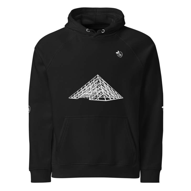 tsgabrielle® • Dla Niego • Paris - The Louvre Pyramid • Eco Raglan bluza z kapturem • czarny