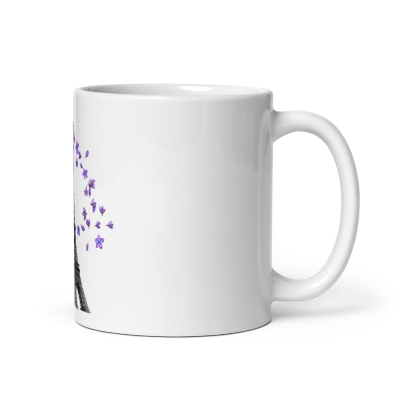 tsgabrielle® • Paryż - Wieża Eiffla • Kubek Błyszczący • Biały • Ceramika • 330 ml • Francuski Dotyk Trans
