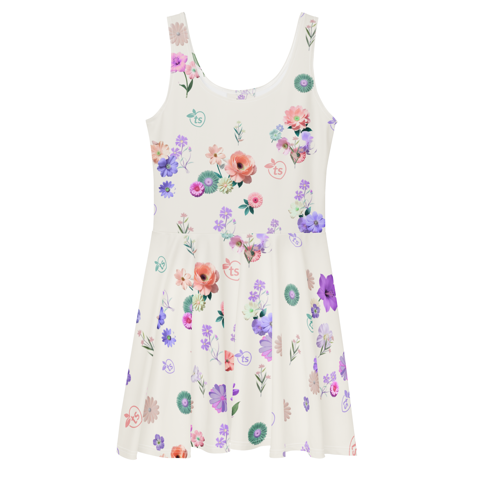 tsgabrielle® • Dla Niej • TransFLOWer™ • Skater Dress • bialy