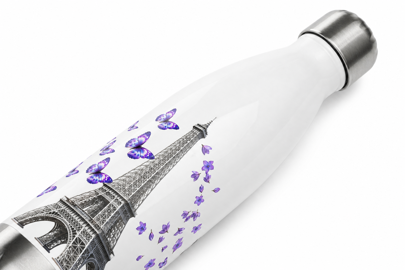tsgabrielle® • Paryż - Wieża Eiffla • Butelka na wodę • Biały • Stal nierdzewna • 17 oz - 500ml - View 11