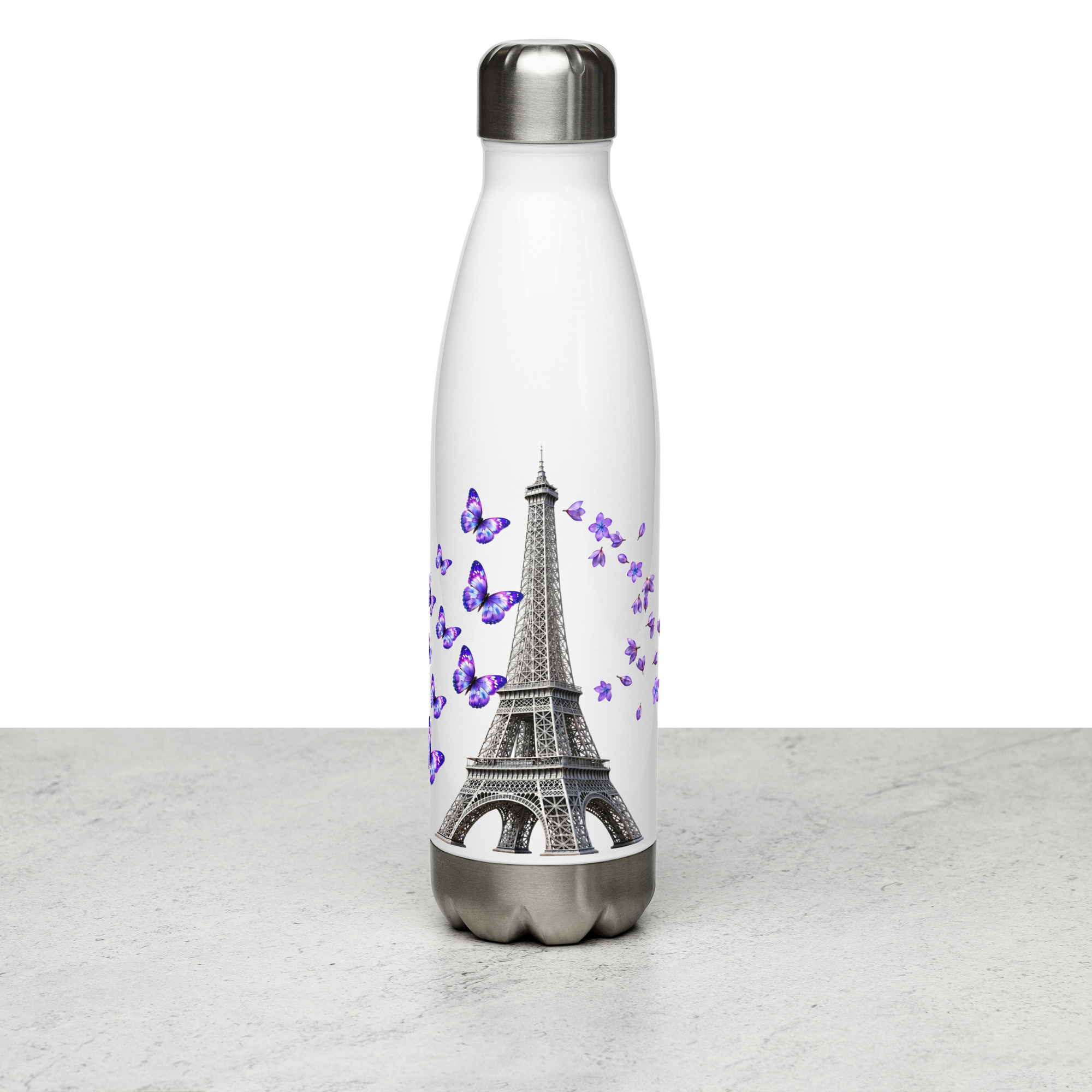 tsgabrielle® • Paryż - Wieża Eiffla • Butelka na wodę • Biały • Stal nierdzewna • 17 oz - 500ml - View 7