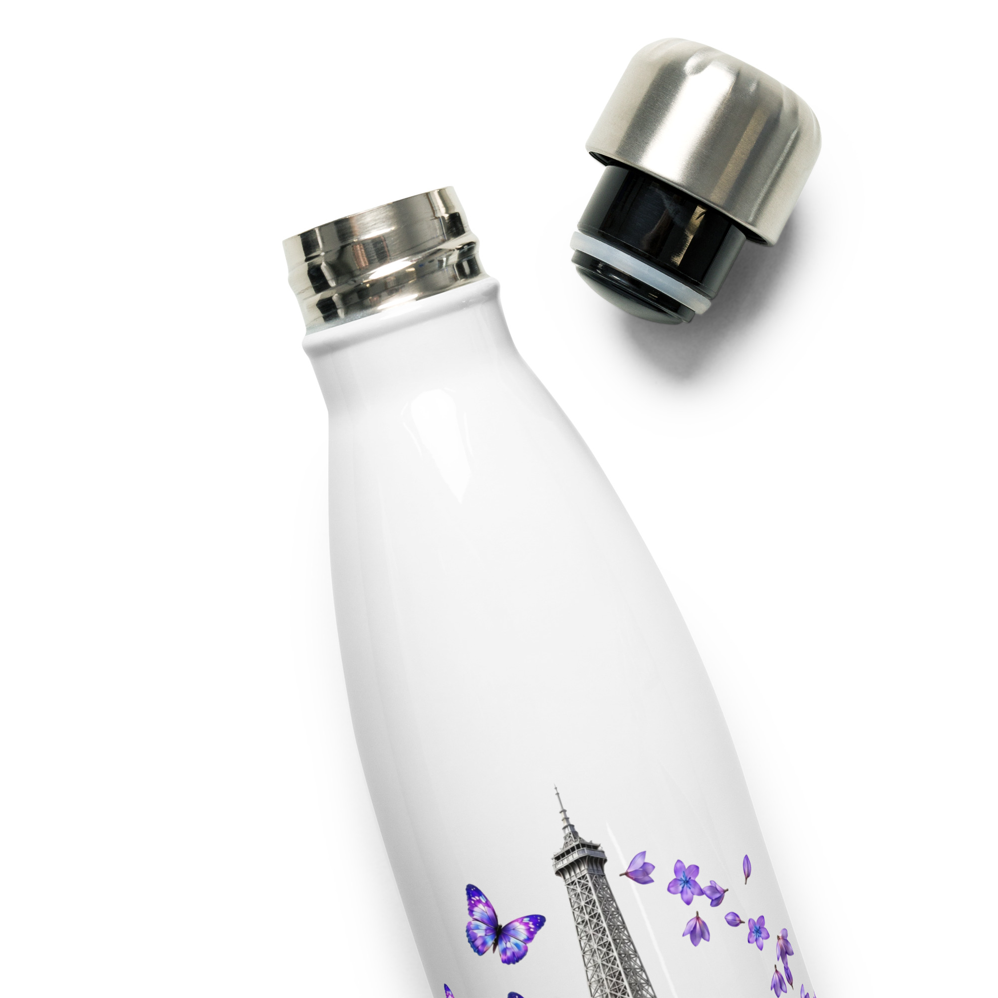 tsgabrielle® • Paryż - Wieża Eiffla • Butelka na wodę • Biały • Stal nierdzewna • 17 oz - 500ml - View 6