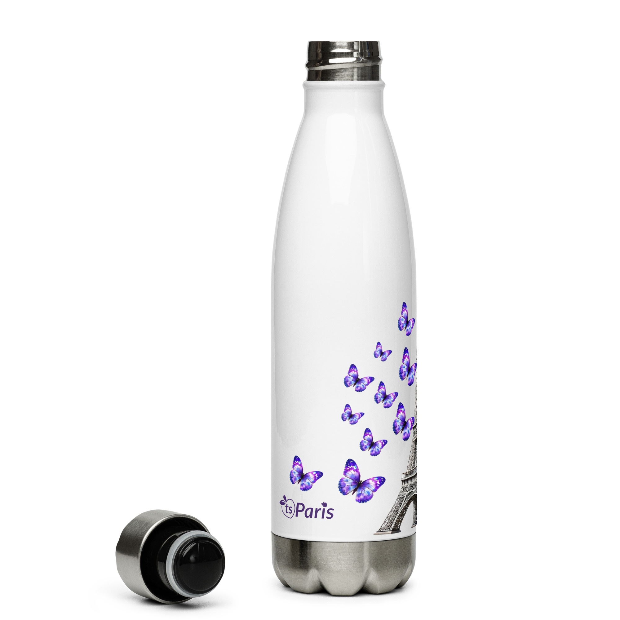 tsgabrielle® • Paryż - Wieża Eiffla • Butelka na wodę • Biały • Stal nierdzewna • 17 oz - 500ml - View 10