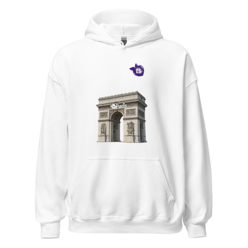 tsgabrielle® • Dla Niego• Paris - Arc de Triomphe • bluza z kapturem • bialy