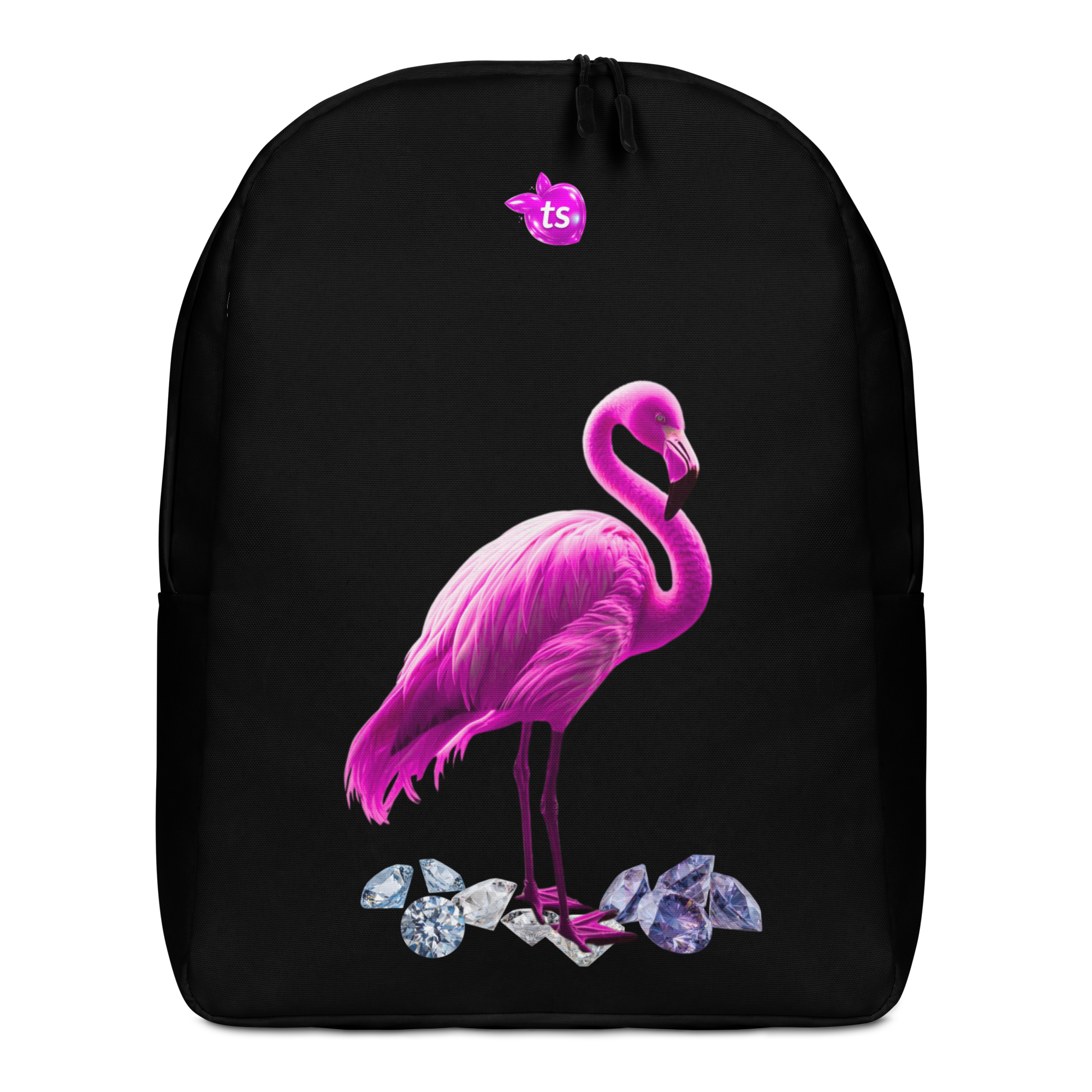 tsgabrielle® • Flamant Różowy • Minimalistyczny Plecak • Czarny