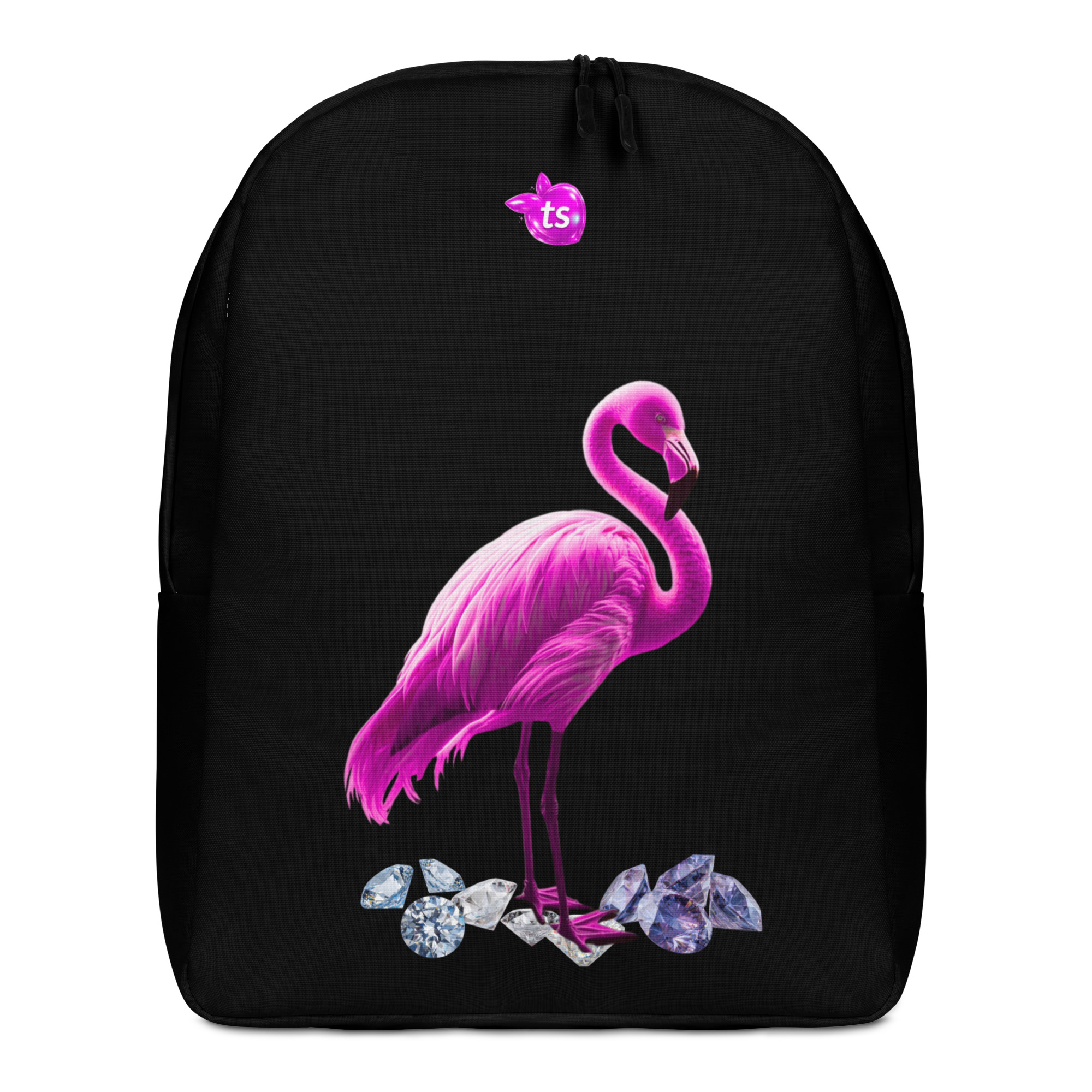 tsgabrielle® • Flamant Różowy • Minimalistyczny Plecak • Czarny