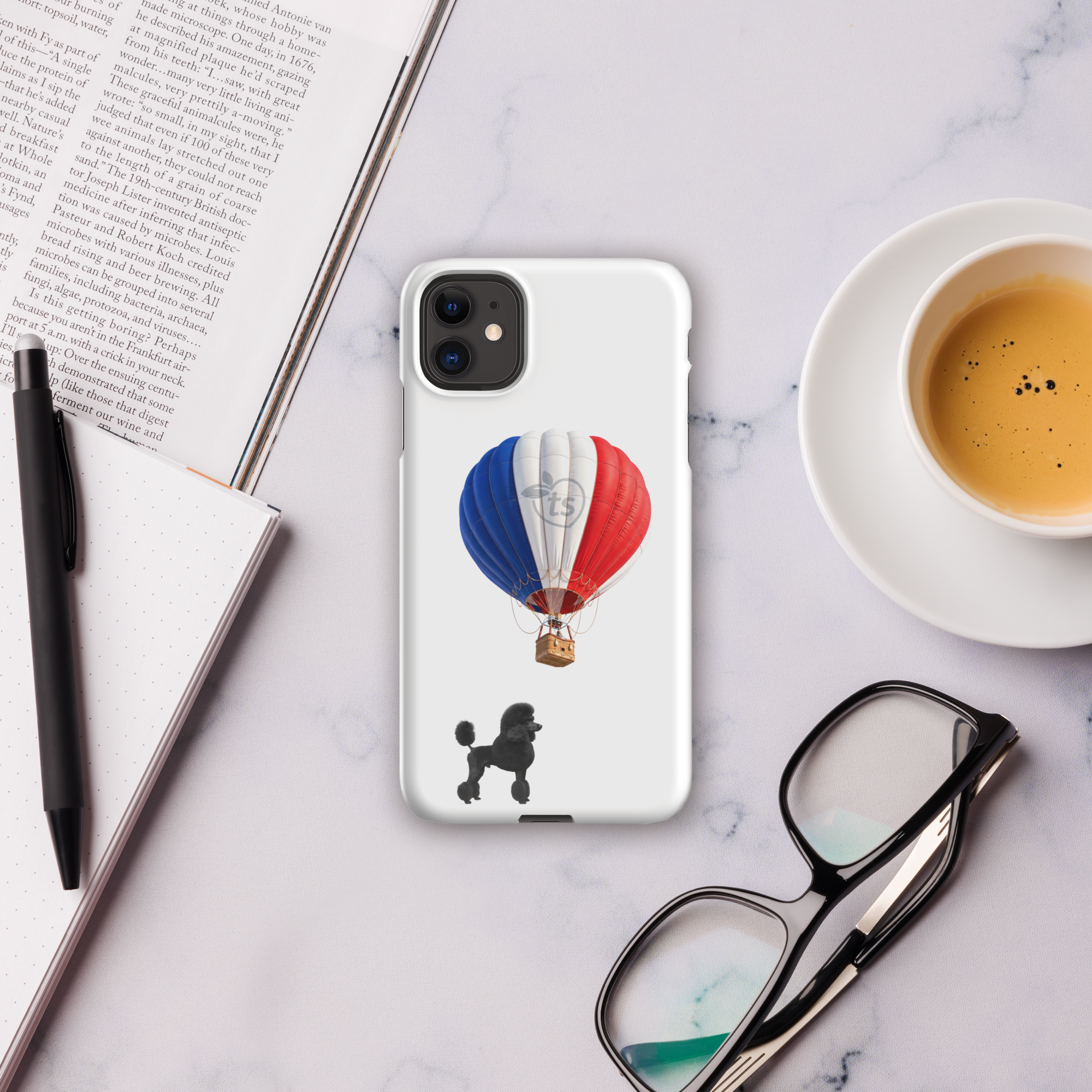 tsgabrielle® • Paryż - Le Chien • Etui Snap Case do iPhone® • Białe • Najnowsze modele - View 3