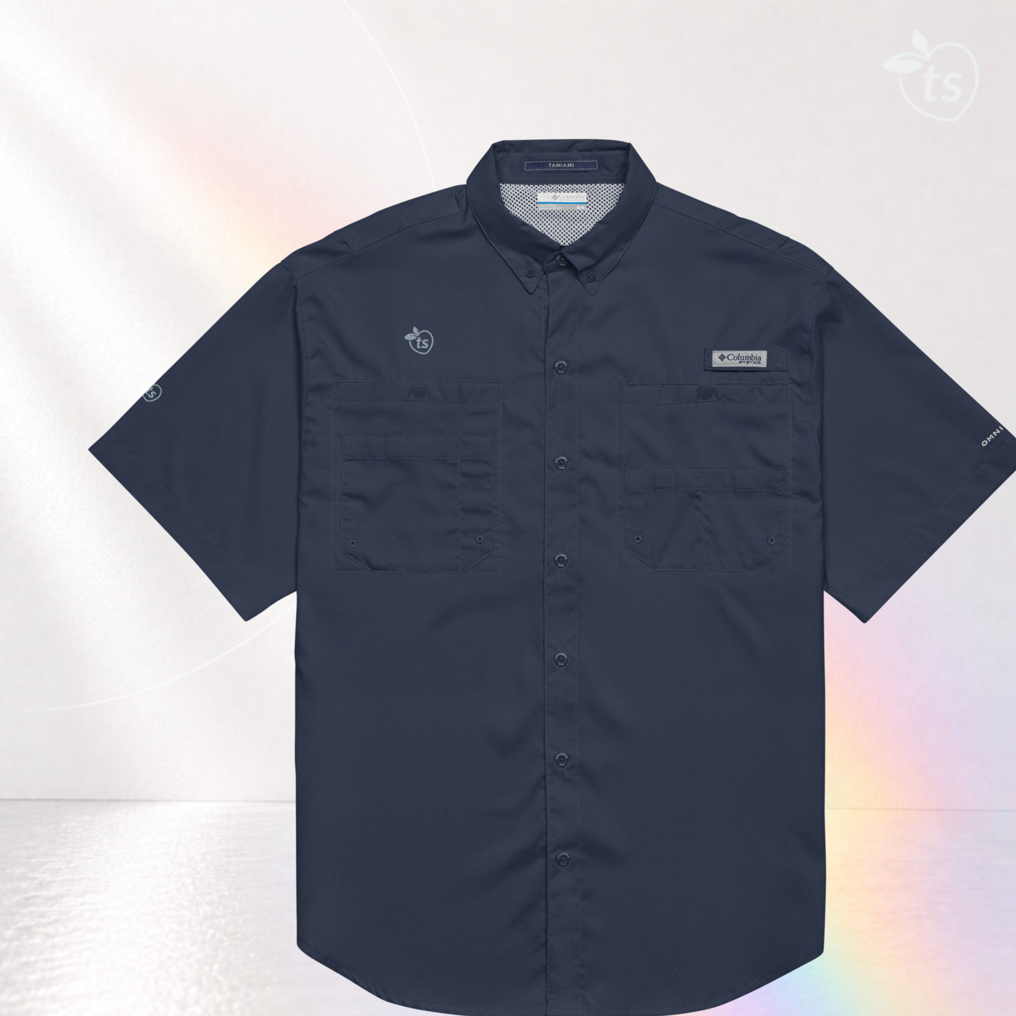 Columbia® by tsgabrielle® • For Him • Short Sleeve Button Shirt • Dark Colors