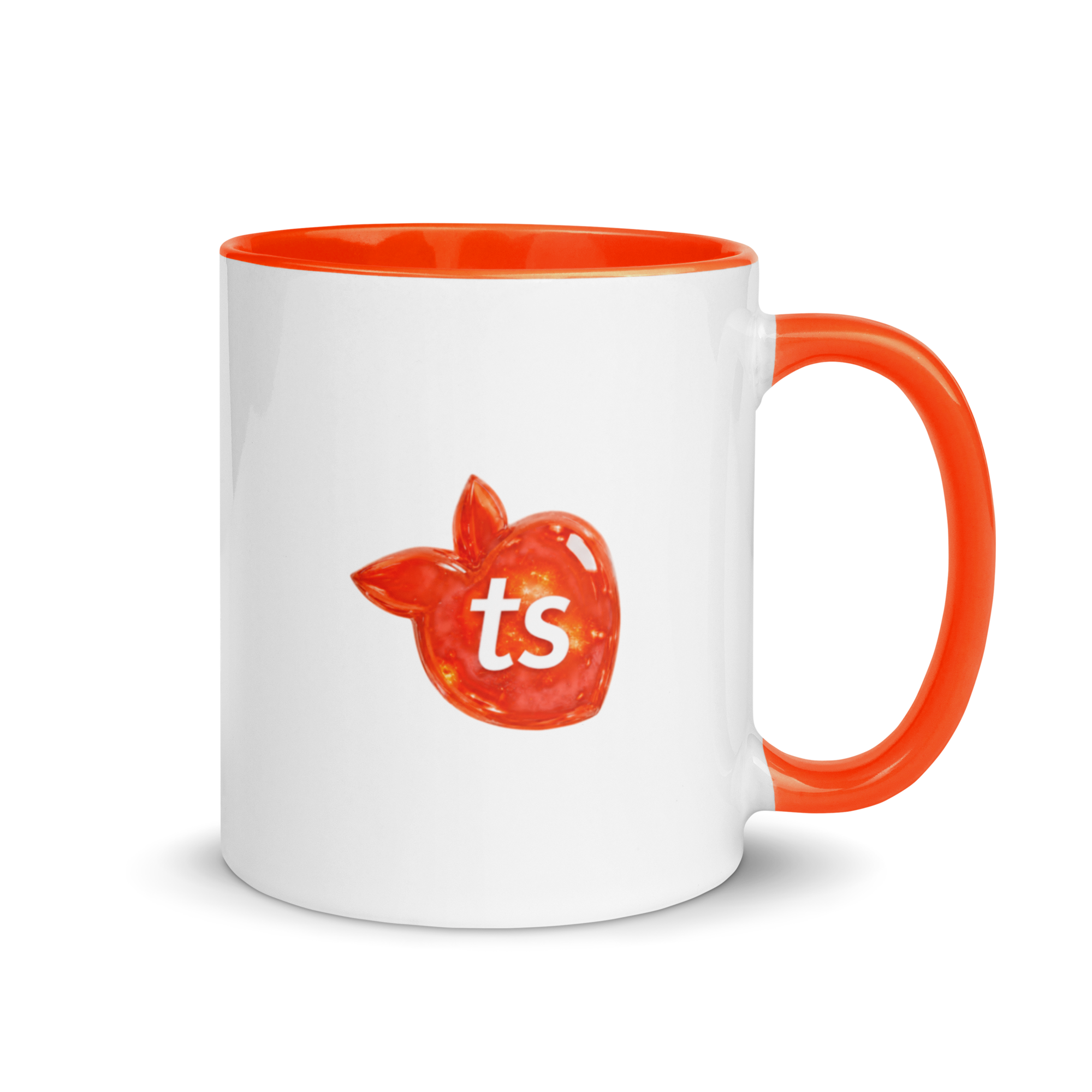 tsgabrielle® • Kubek z pomarańczowym wnętrzem • Ceramika • 11 oz