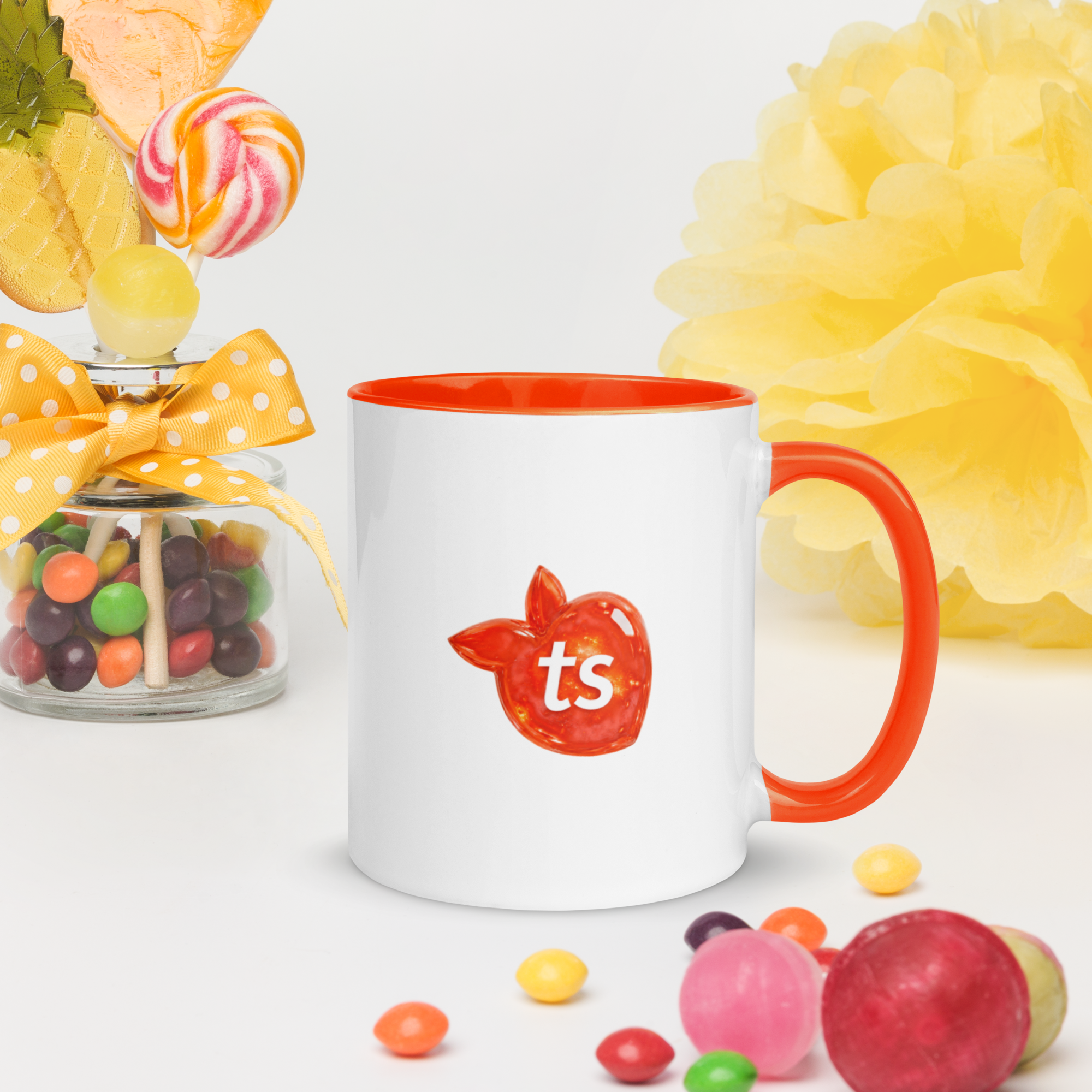 tsgabrielle® • Kubek z pomarańczowym wnętrzem • Ceramika • 11 oz - View 11