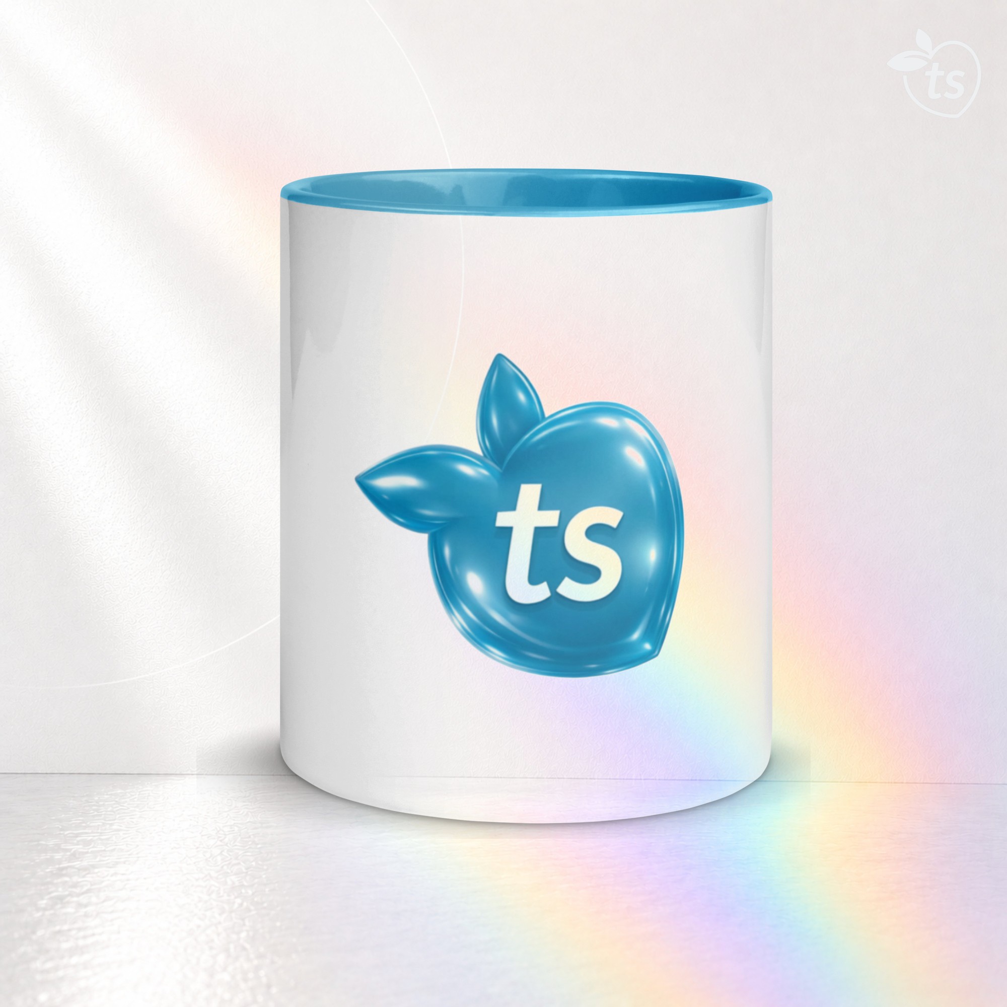 tsgabrielle® • Kubek z jasnoniebieskim wnętrzem • Ceramika • 2 rozmiary