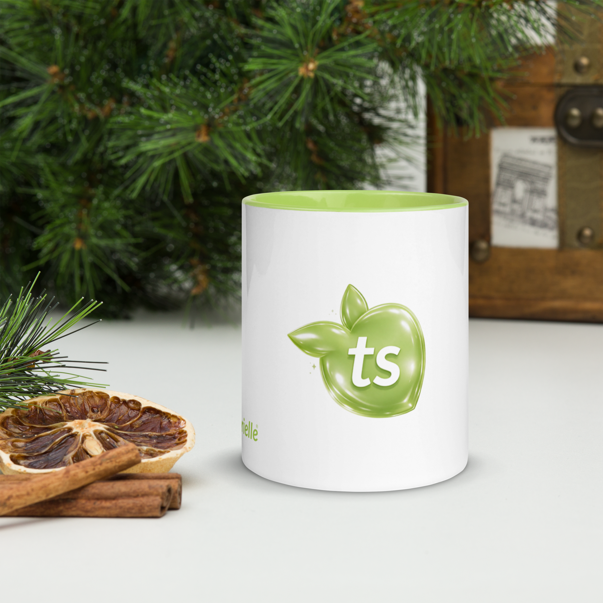 tsgabrielle® • Kubek z limonkowym wnętrzem • Ceramika • 11 oz