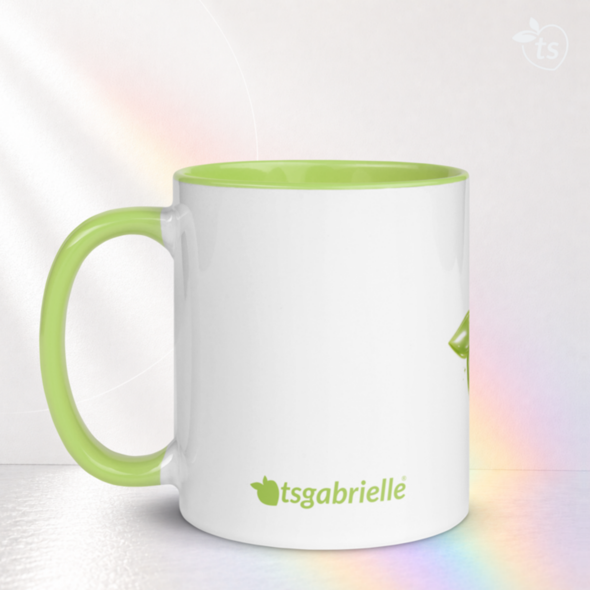 tsgabrielle® • Kubek z limonkowym wnętrzem • Ceramika • 11 oz