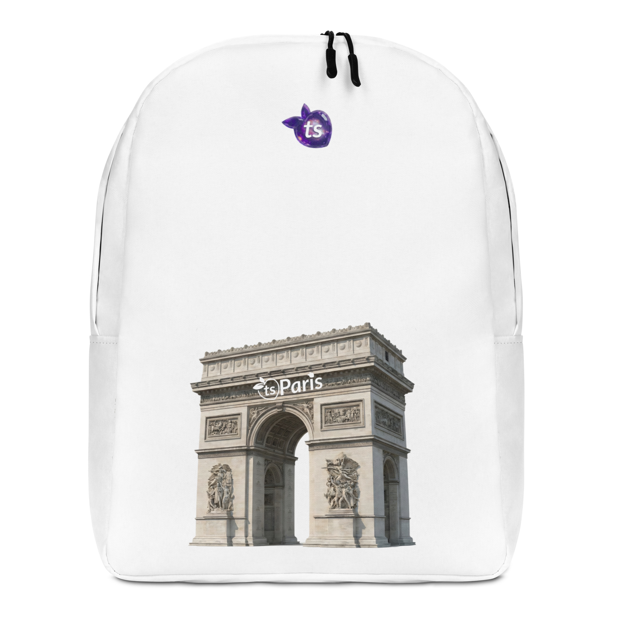 tsgabrielle® • Paryż - Łuk Triumfalny • Minimalistyczny Plecak • Biały